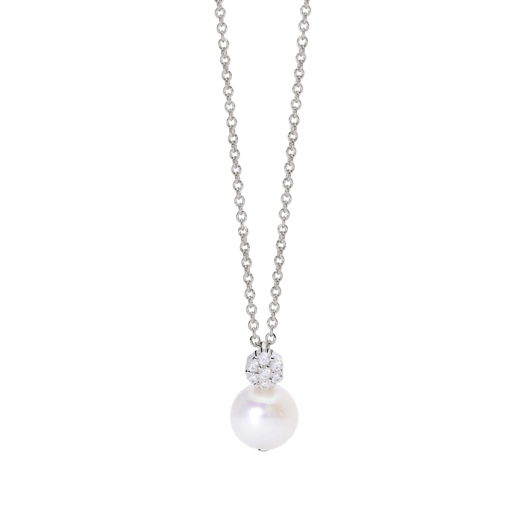 Mabina Girocollo in argento con perla coltivata e zirconi 553546