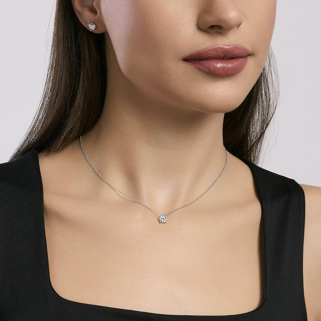 Mabina Girocollo in argento con punto luce zircone 553550