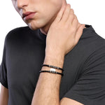 Load image into Gallery viewer, Mabina Bracciale in lab leather, acciaio e argento con zirconi 533710