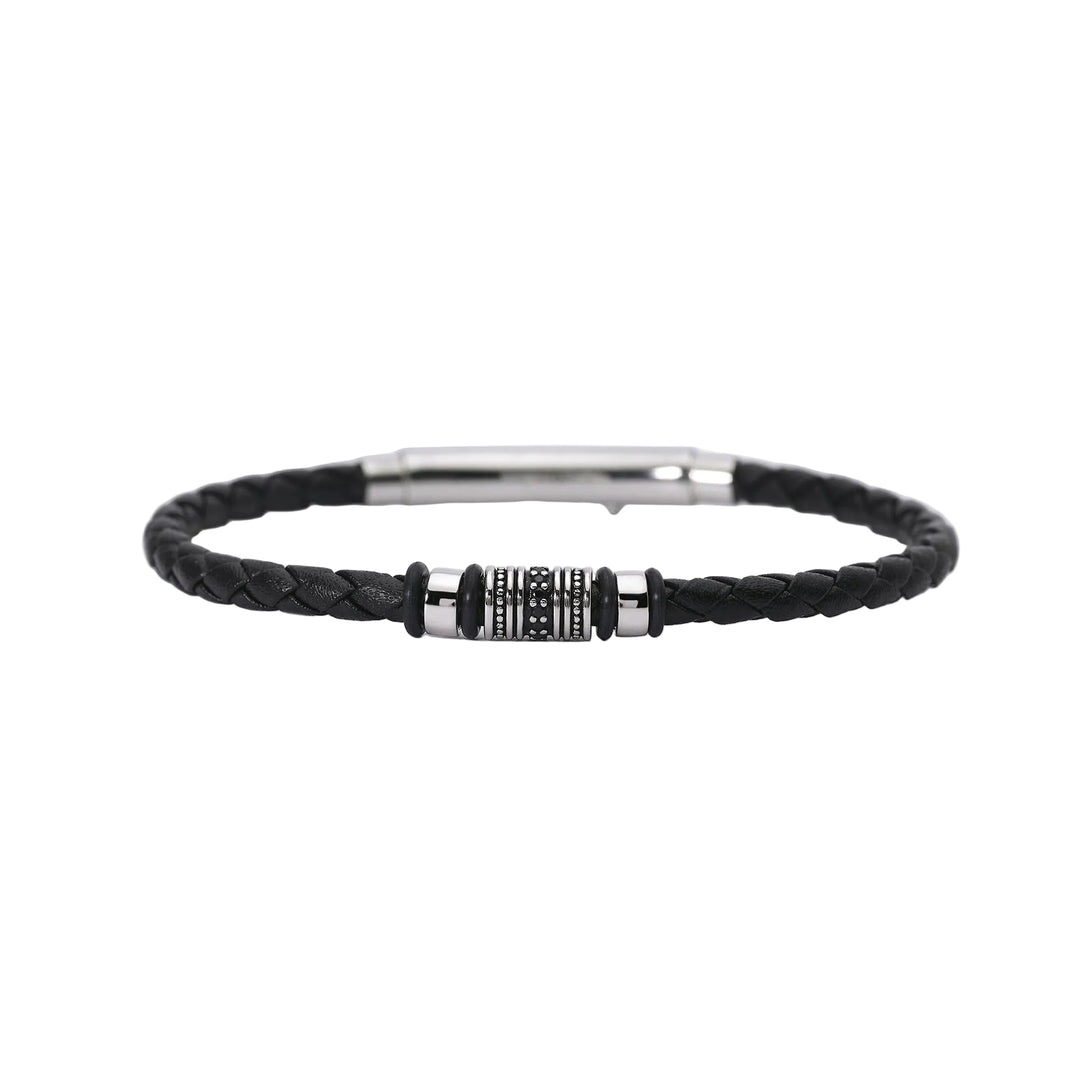 Mabina Bracciale in lab leather, acciaio e argento con zirconi 533710