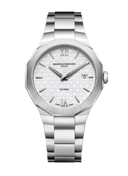 Baume & Mercier Riviera 10845 - bracciale e cassa acciaio - quadrante bianco con datario