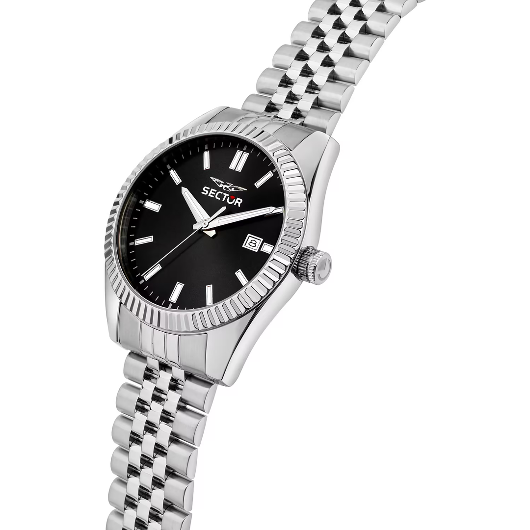 Sector 240 R3253240015 - bracciale e cassa acciaio - quadrante nero con datario