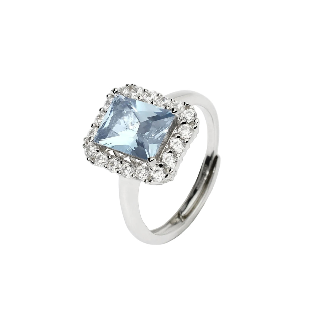 Mabina Anello in argento con acquamarina sintetica e zirconi 523367