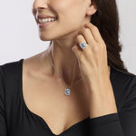 Load image into Gallery viewer, Mabina Anello in argento con acquamarina sintetica e zirconi 523367
