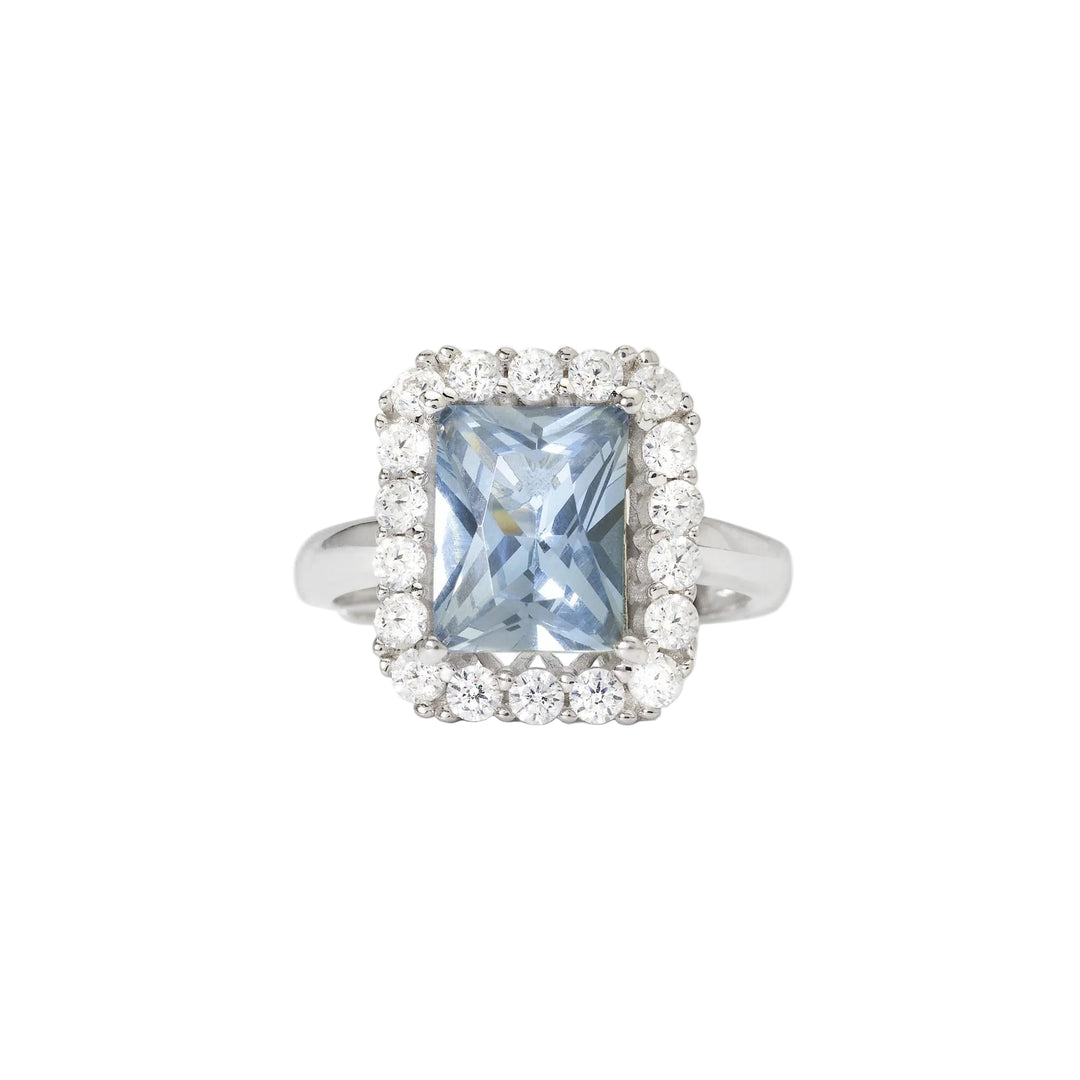 Mabina Anello in argento con acquamarina sintetica e zirconi 523367