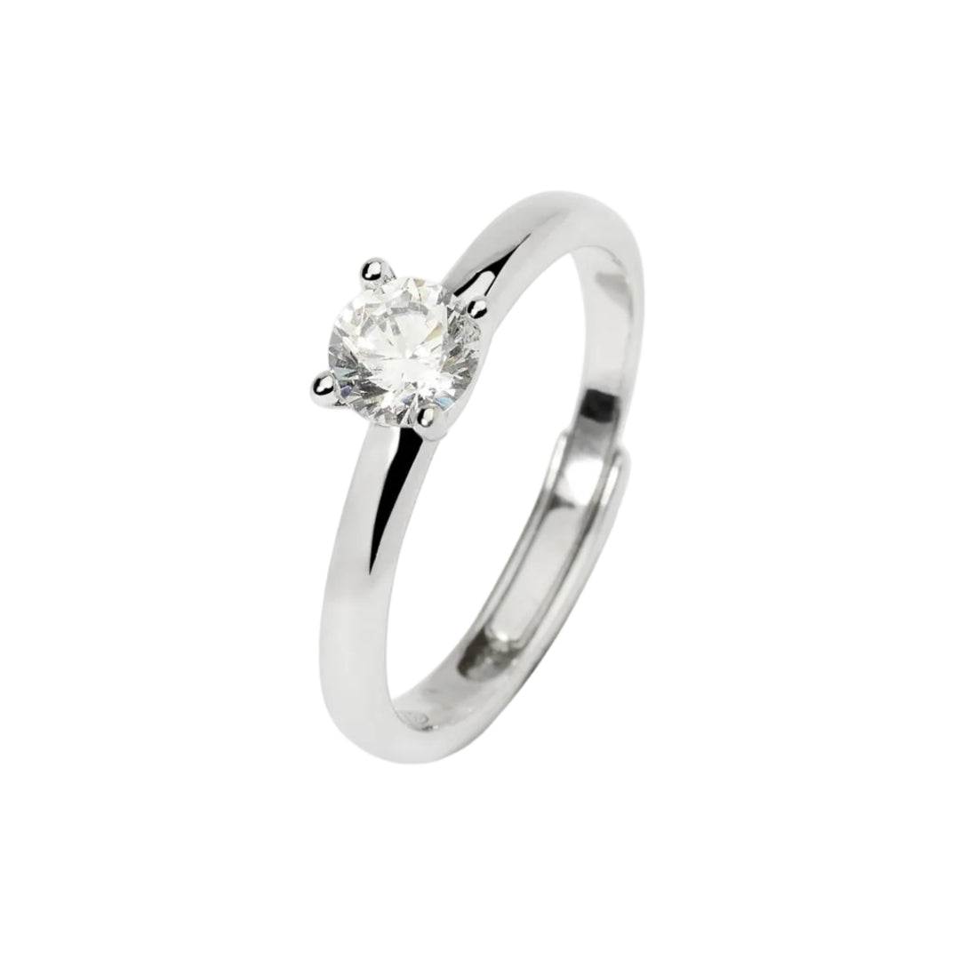 Mabina Anello solitario in argento con zircone 523396