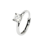 Load image into Gallery viewer, Mabina Anello solitario in argento rodiato con zircone 523397