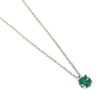 Load image into Gallery viewer, Mabina Girocollo in argento con smeraldo sintetico 553670