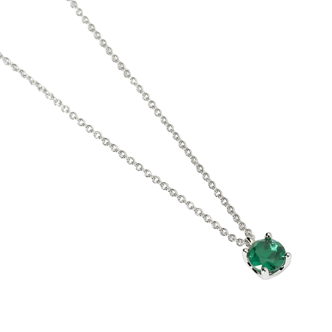 Mabina Girocollo in argento con smeraldo sintetico 553670