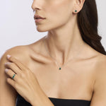 Load image into Gallery viewer, Mabina Girocollo in argento con smeraldo sintetico 553670