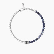 Bracciale uomo con catena e dumortierite blu