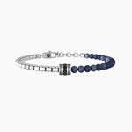 Load image into Gallery viewer, Bracciale uomo con catena e dumortierite blu
