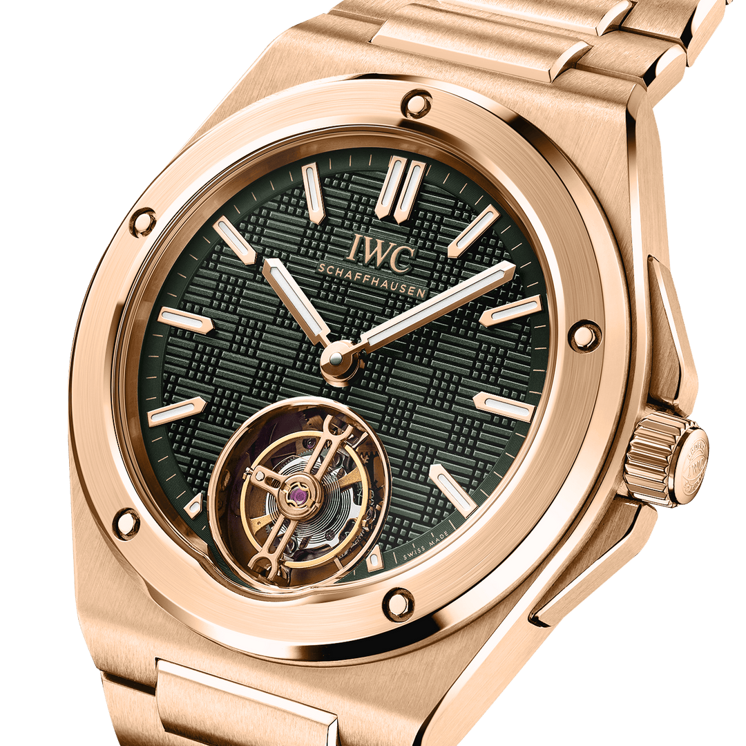 IWC Ingenieur Tourbillon 41 IW345901 - bracciale e cassa oro rosa 18kt - quadrante verde scuro