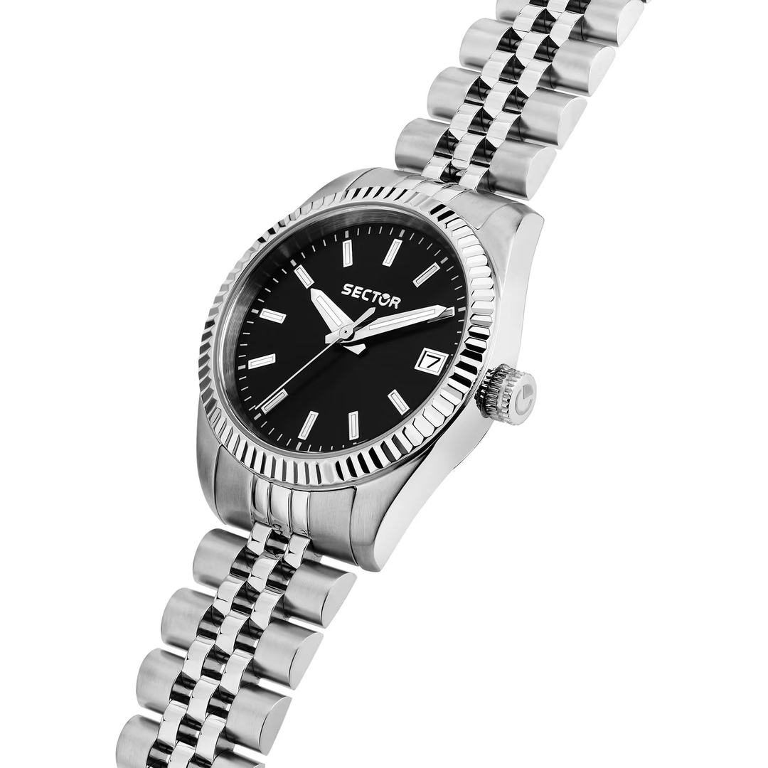 Sector 240 R3253240512 - cassa e bracciale acciaio - quadrante nero con datario