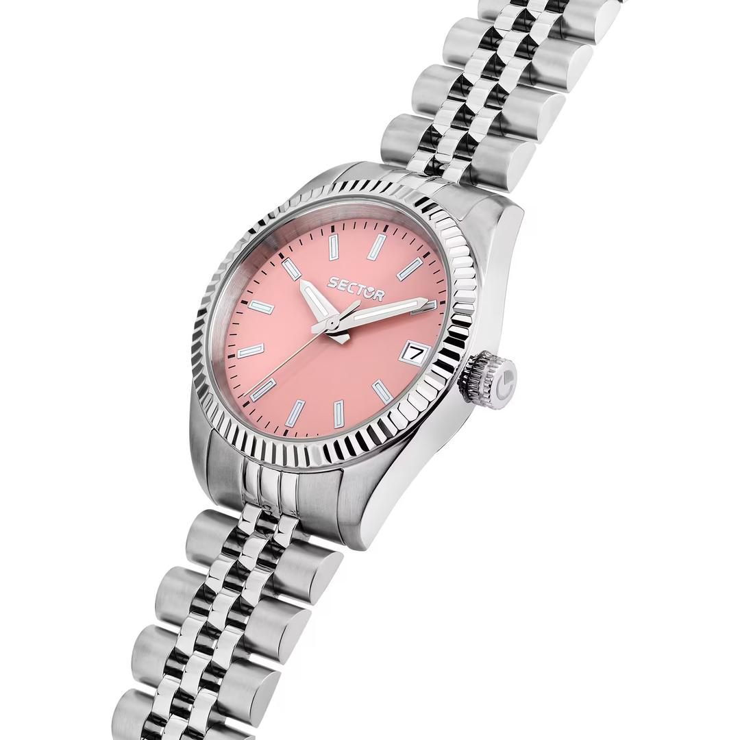 Sector 240 R3253240516 - bracciale e cassa acciaio - quadrante rosa con datario