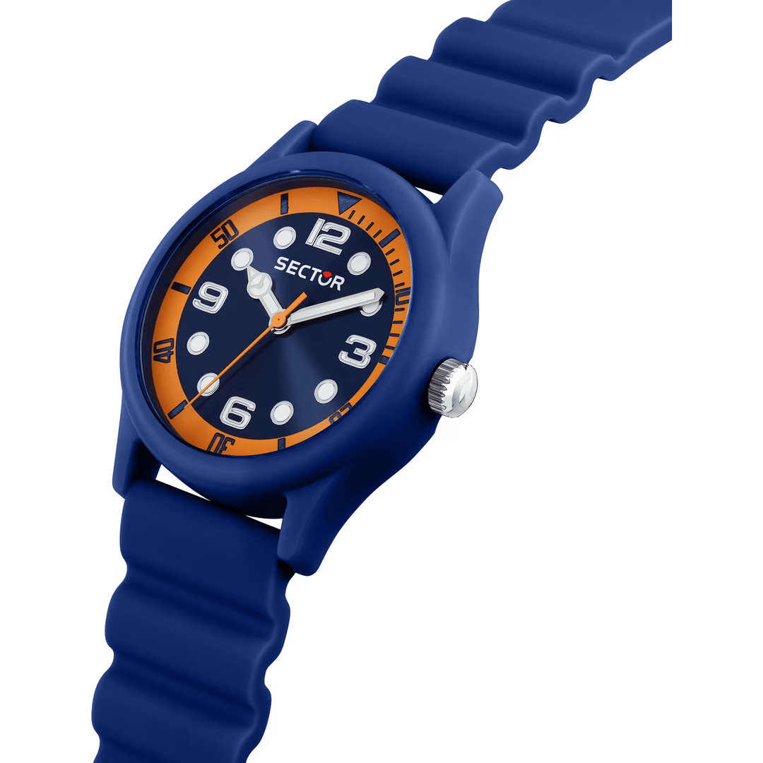 Sector H2O R3251318003 - cassa acciaio blu - cinturino plastica blu - quadrante blu e arancioni