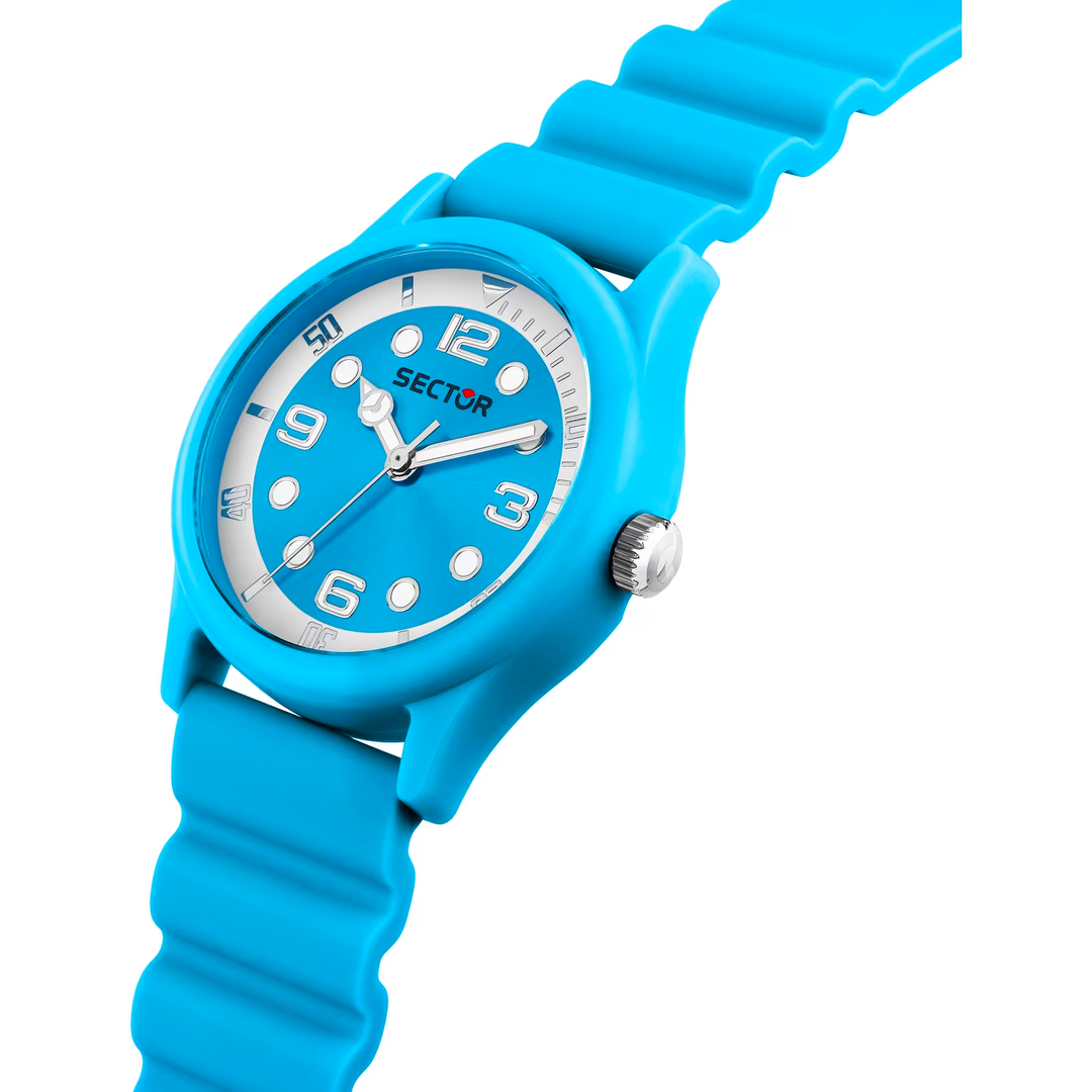 Sector H2O R3251318006 - cassa acciaio - cinturino plastica azzurra - quadrante azzurro/argento