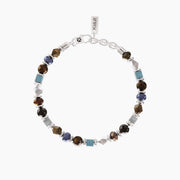 Bracciale uomo con agata nera e pietre