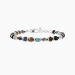 Load image into Gallery viewer, Bracciale uomo con agata nera e pietre
