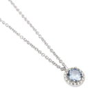 Load image into Gallery viewer, Mabina Girocollo argento con acquamarina sintetica e zirconi 553714