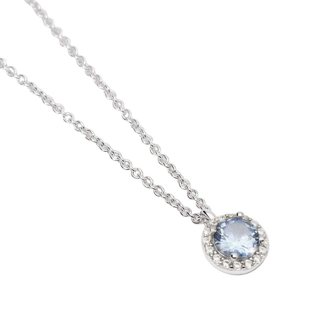 Mabina Girocollo argento con acquamarina sintetica e zirconi 553714
