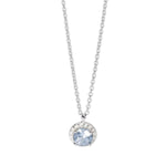 Load image into Gallery viewer, Mabina Girocollo argento con acquamarina sintetica e zirconi 553714