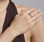 Load image into Gallery viewer, Mabina Anello jasmine 523455 - fiore con zirconi azzurri