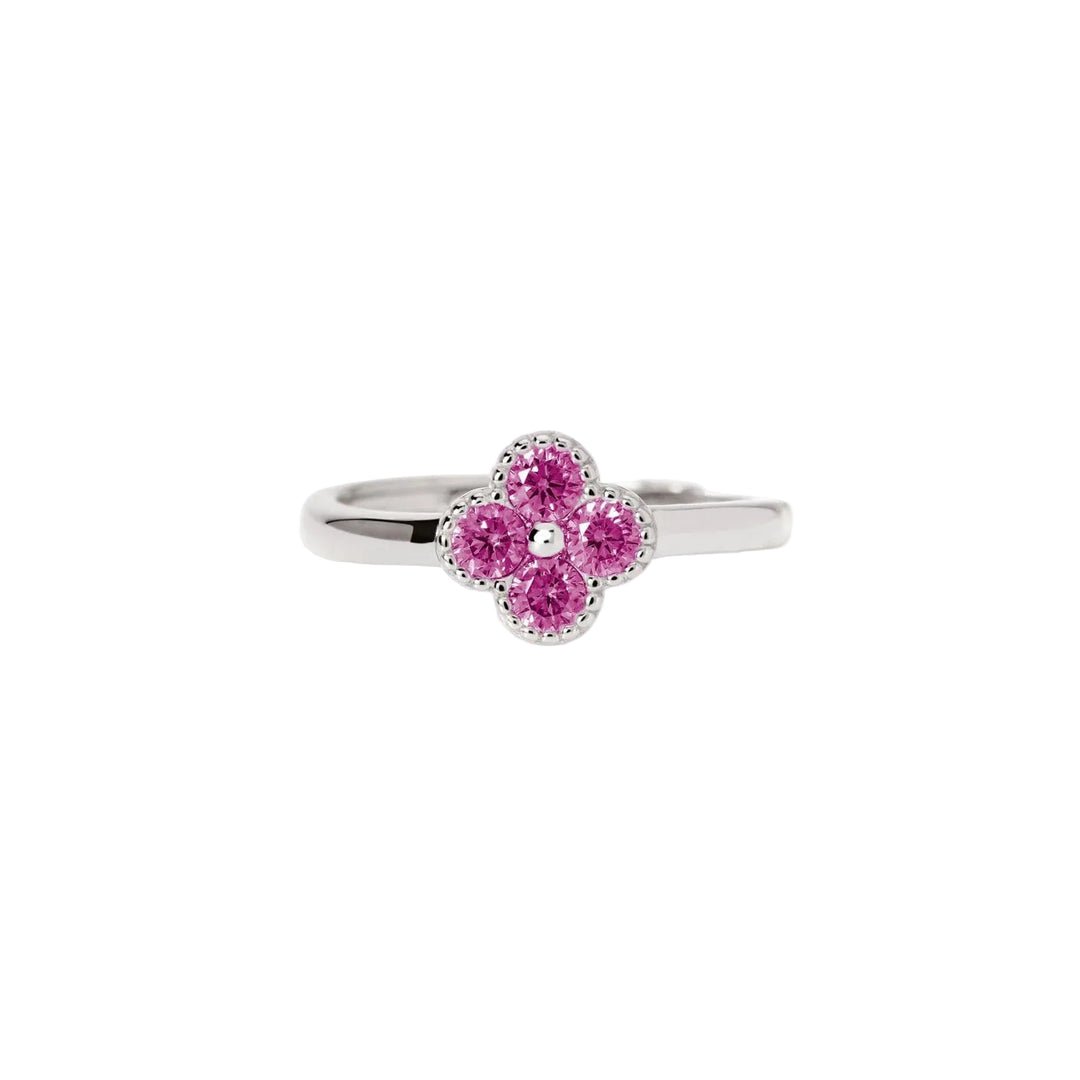 Mabina Anello con fiore in zircone rosa 523457