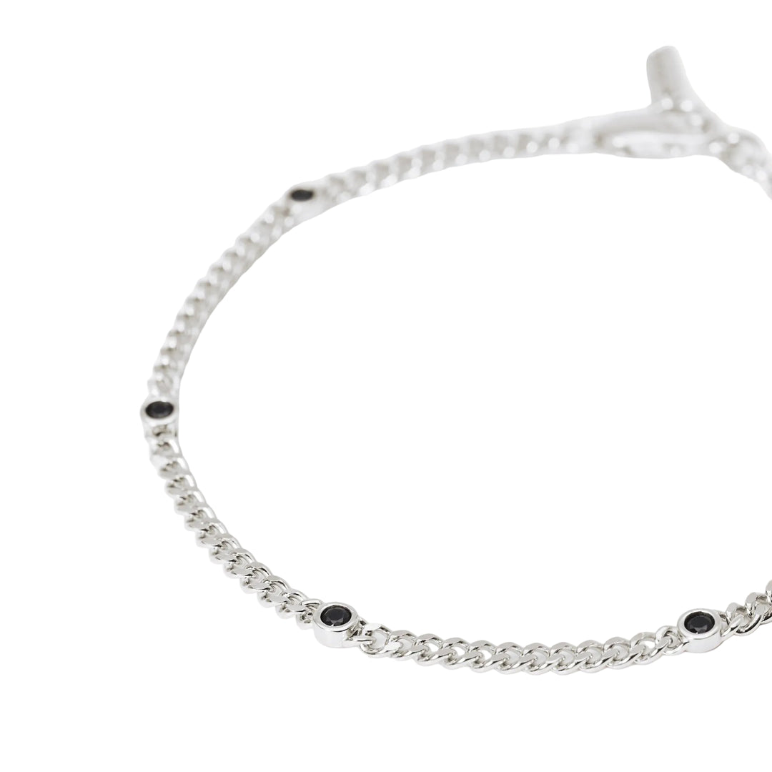 Mabina Bracciale con catena groumette e zirconi neri 533845