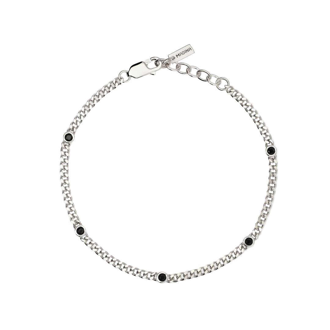 Mabina Bracciale con catena groumette e zirconi neri 533845
