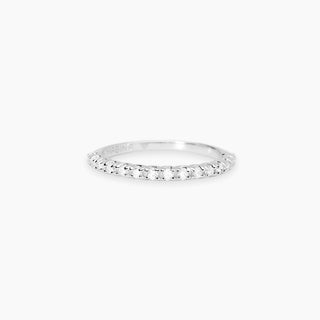 Anello mezza veretta con diamanti lab-grown