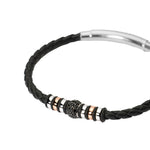Load image into Gallery viewer, Mabina Bracciale in argento con lab leather e zirconi neri 533852