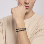 Load image into Gallery viewer, Mabina Bracciale in argento con lab leather e zirconi neri 533852