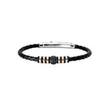 Load image into Gallery viewer, Mabina Bracciale in argento con lab leather e zirconi neri 533852