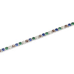 Load image into Gallery viewer, Mabina Bracciale tennis sottile con smeraldi e zaffiri sintetici 533859