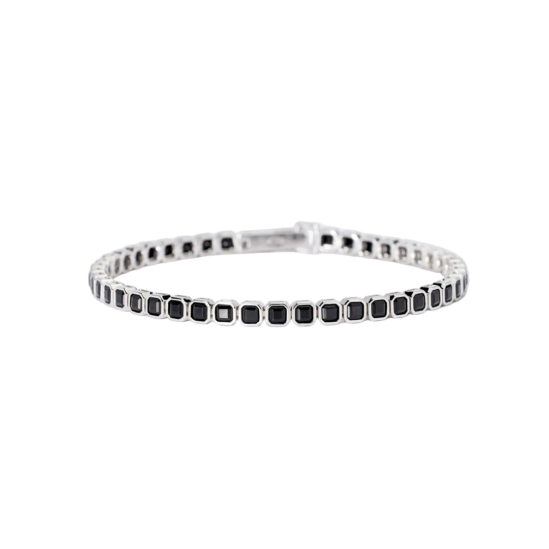 Mabina Bracciale tennis in argento con zirconi neri ottagonali 533978-20 
