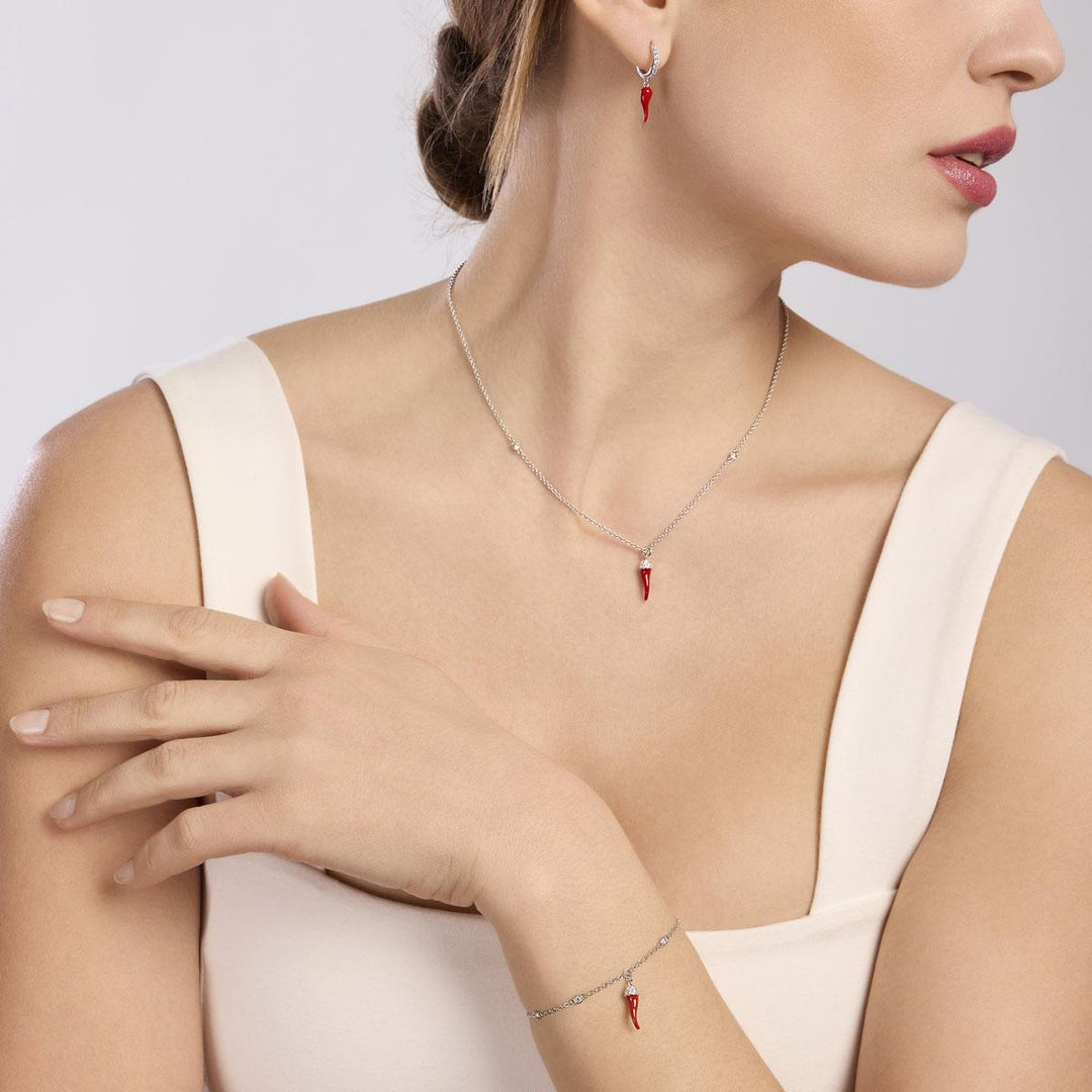 Mabina Bracciale in argento con cornetto smaltato e zirconi 533894