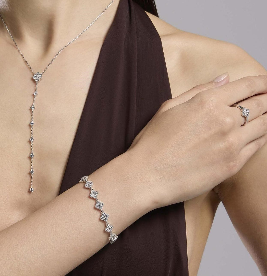 Mabina Bracciale in argento con quadrifogli in zirconi 534059