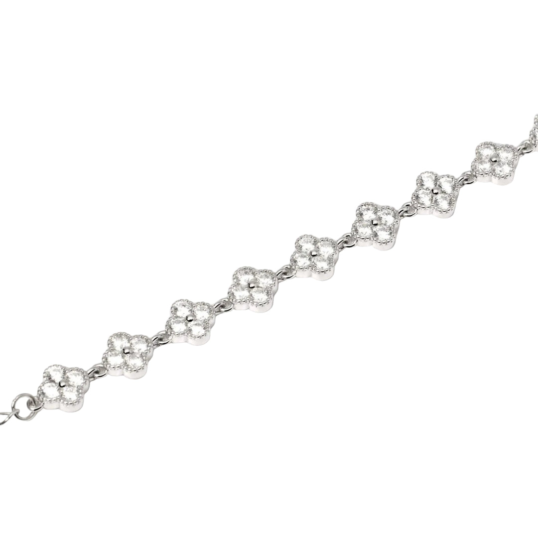 Mabina Bracciale in argento con quadrifogli in zirconi 534059