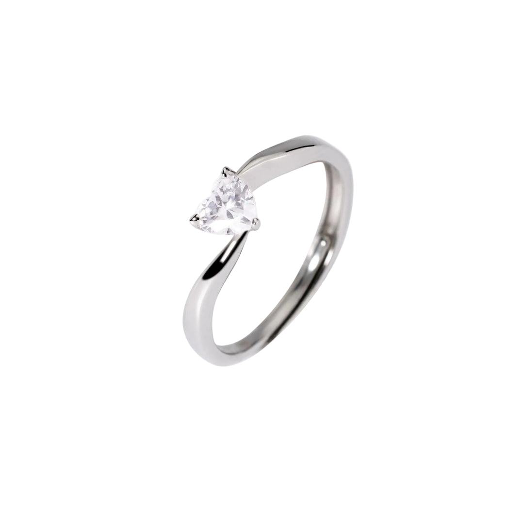 Mabina Anello in argento con zircone cuore 523429