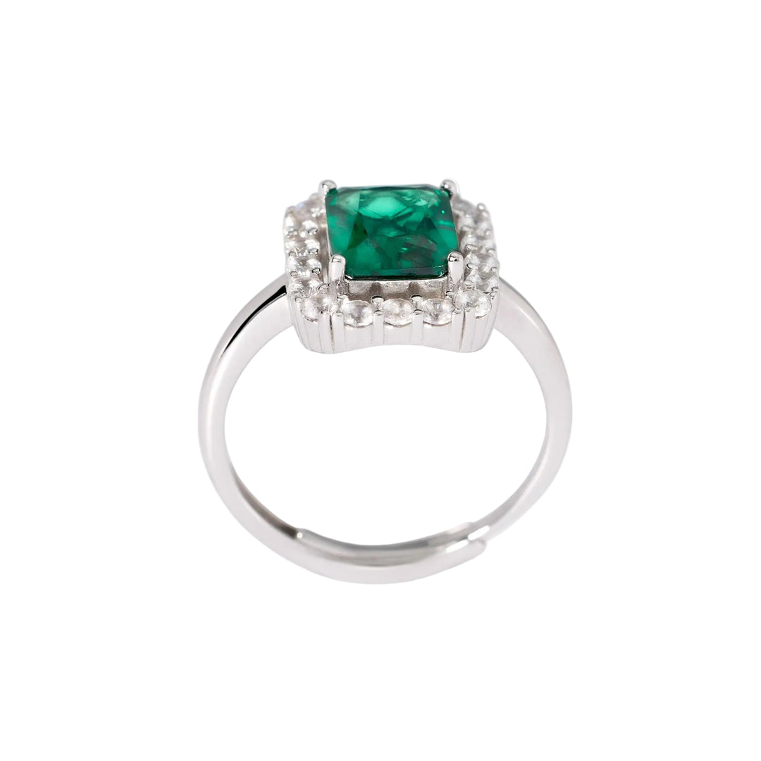 Mabina Anello in argento con smeraldo sintetico e zirconi 523433