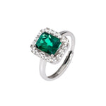 Load image into Gallery viewer, Mabina Anello in argento con smeraldo sintetico e zirconi 523433