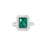 Load image into Gallery viewer, Mabina Anello in argento con smeraldo sintetico e zirconi 523433
