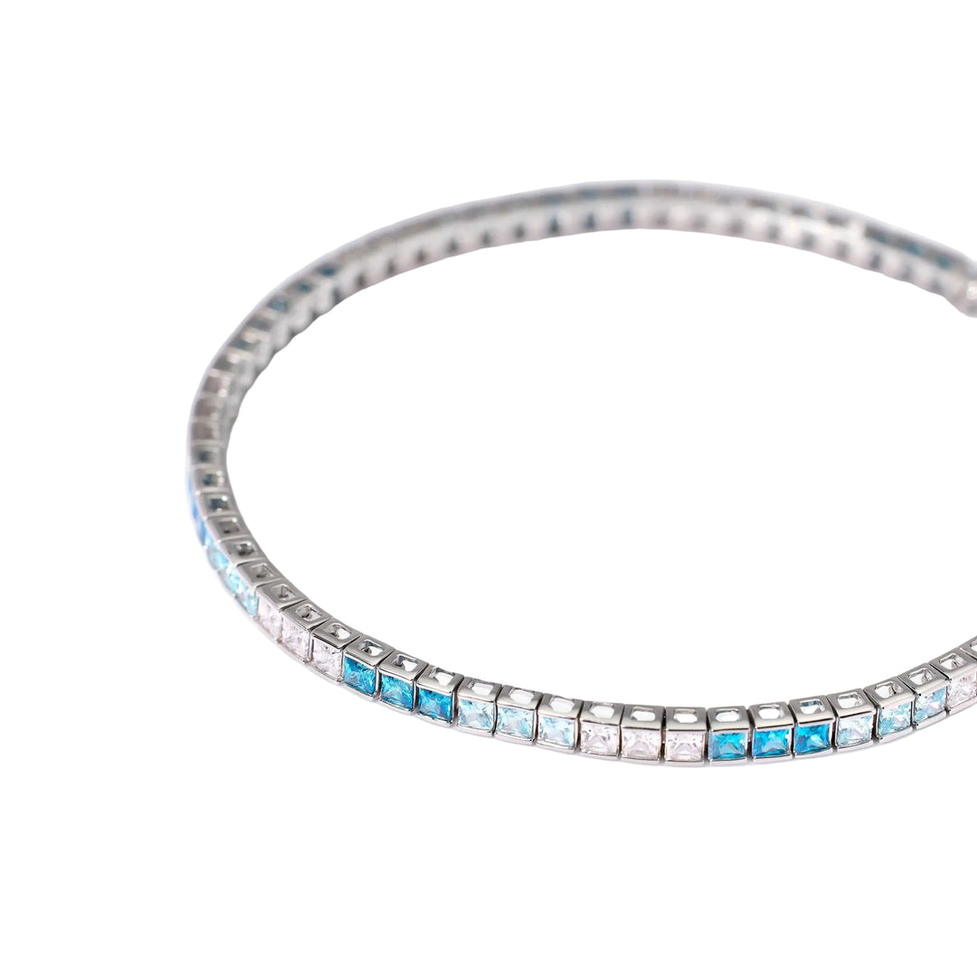 Mabina Bracciale tennis con zirconi azzurri e blu 533956
