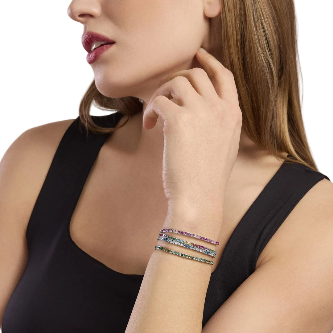 Mabina Bracciale tennis con zirconi azzurri e blu 533956