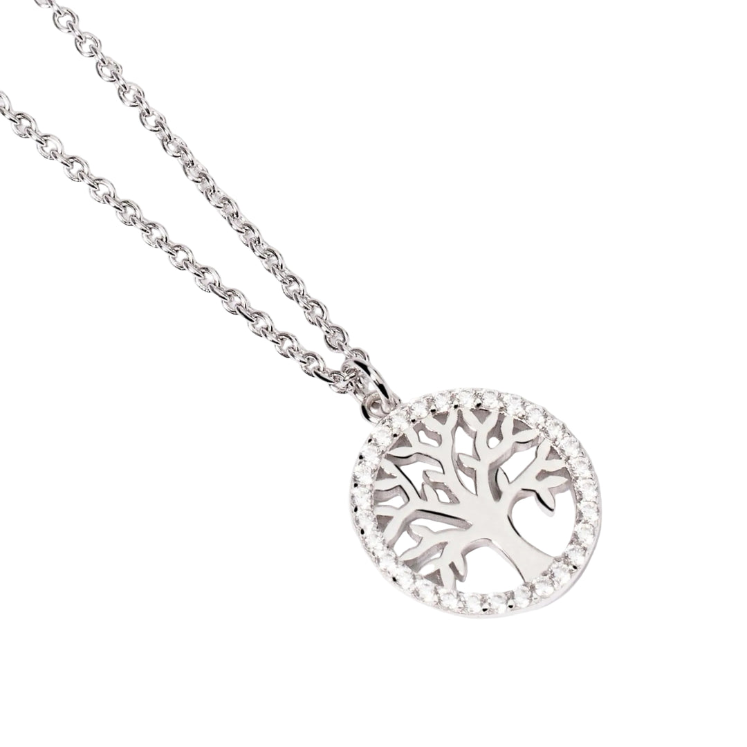 Mabina Girocollo in argento con albero della vita e zirconi 553731