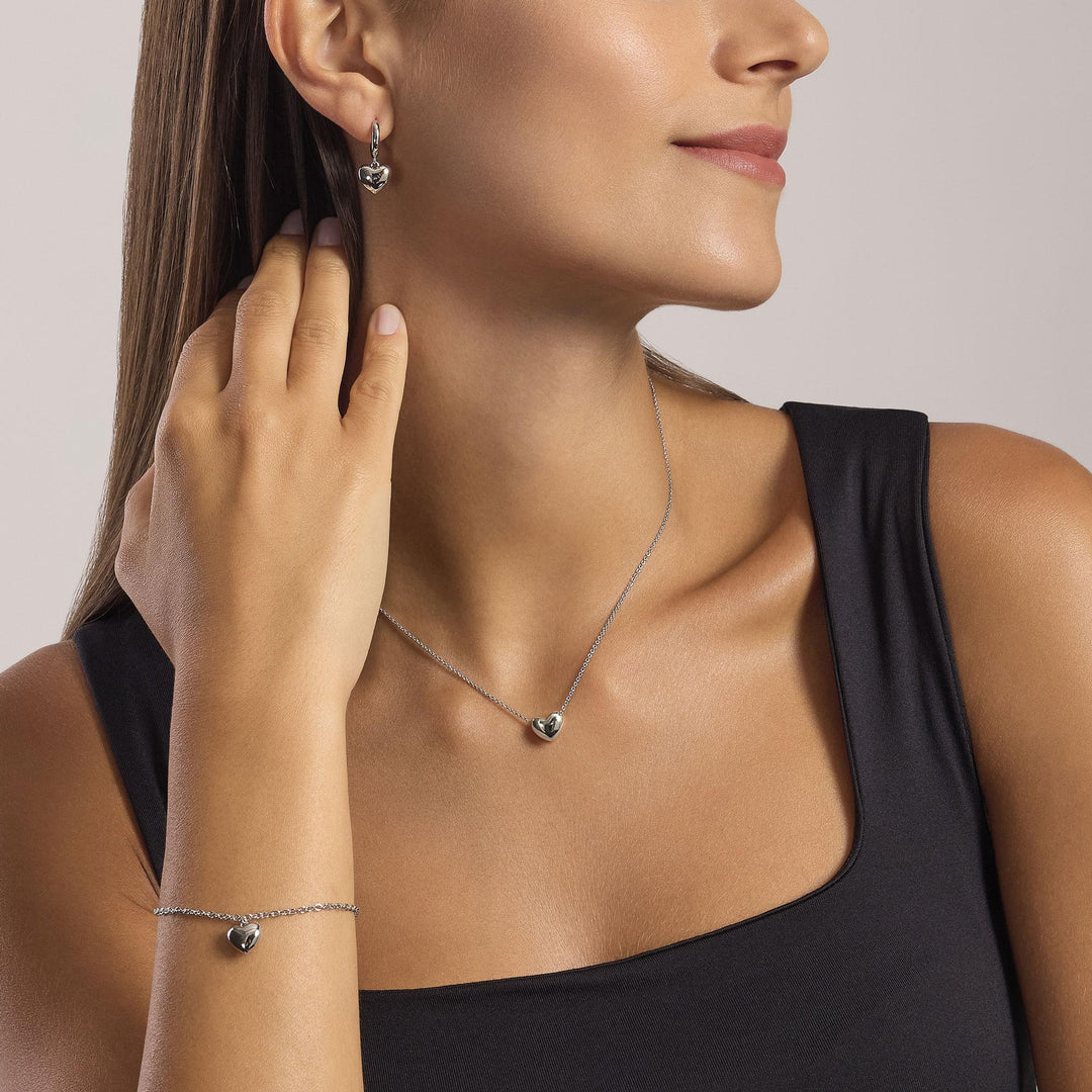 Mabina Orecchini in argento con cuore pendente 563820