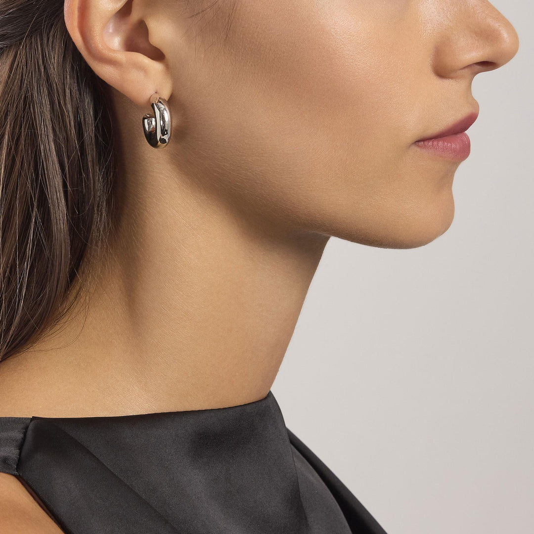 Orecchini chunky a cerchio aperto in argento
