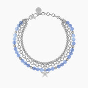 Bracciale giada azzurra con stella