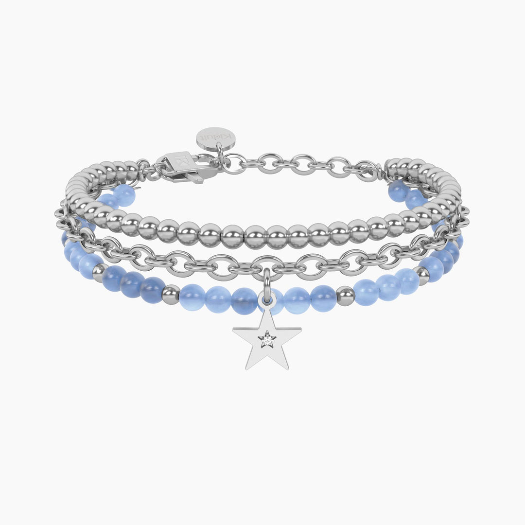 Bracciale giada azzurra con stella
